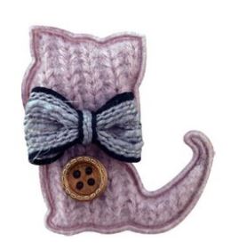 Aplique gatito lazo botón 